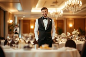 Tenue des serveurs et maîtres d'hôtel pour événements de prestige