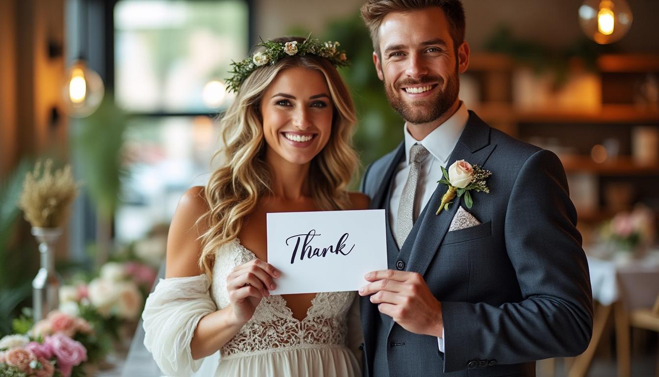 découvrez 25 exemples originaux de textes de remerciement pour mariage pour exprimer votre gratitude de manière unique et inoubliable.