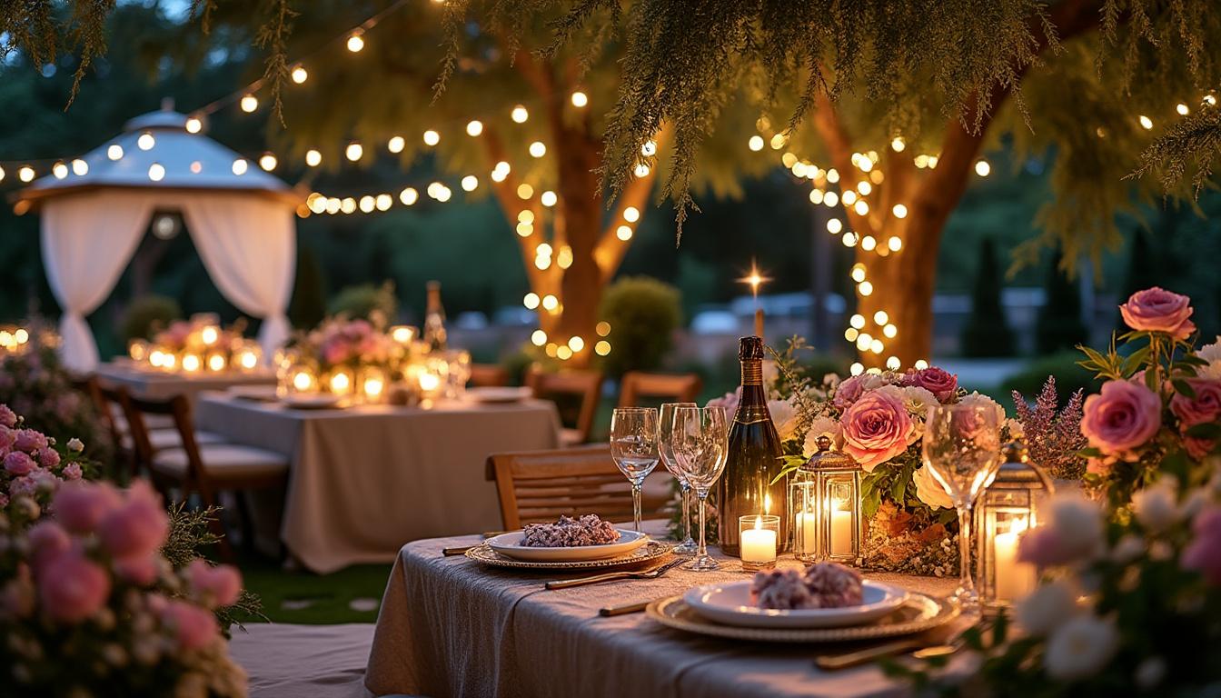 organisez une célébration d'anniversaire pour adultes dans un cadre enchanteur, alliant élégance et ambiance magique pour une fête inoubliable.
