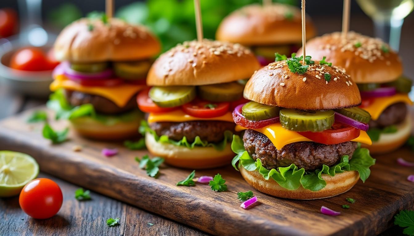 découvrez notre recette rapide et facile de mini burgers maison, idéale pour régaler petits et grands gourmands à l'heure du repas ou pour vos apéros entre amis.