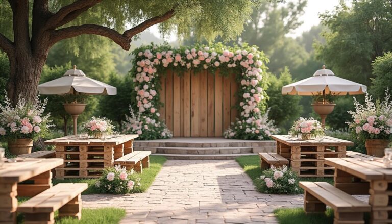 découvrez comment sublimer votre mariage en optant pour une décoration écologique et originale à base de palettes en bois, alliant charme rustique et respect de l'environnement.