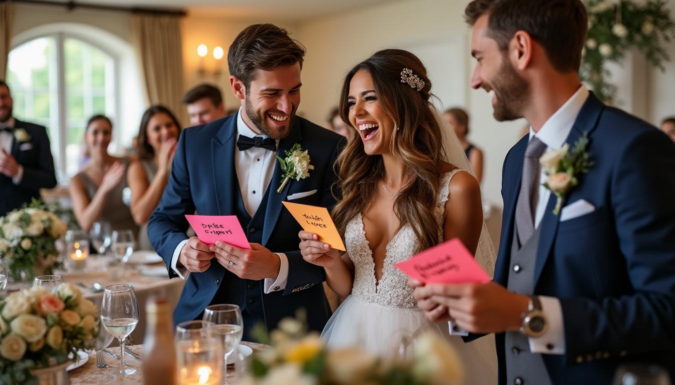 découvrez le jeu du elle et lui, une animation pleine de peps et de rires pour rendre votre mariage inoubliable et divertir vos invités avec bonheur.