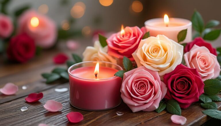 personnalise ton bouquet de roses parfumées avec nos bougies artisanales uniques. crée une ambiance chaleureuse et raffinée dans ton intérieur grâce à nos créations faites main.