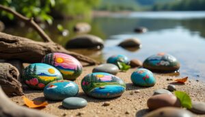 découvrez l'art nomade en peignant sur des galets et cailloux voyageurs, une activité créative et originale qui mêle nature et expression artistique.