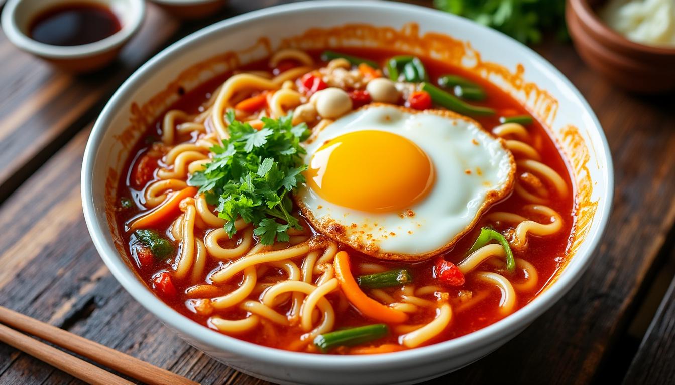 découvrez le ramyeon, la star incontournable de la street food coréenne, un plat réconfortant et savoureux qui charme les amateurs de cuisine asiatique à travers le monde.